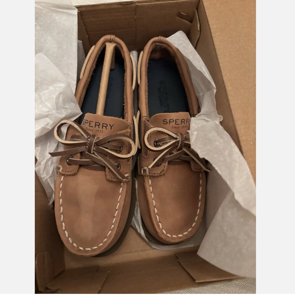 BNIB Sperry Boys Size 11 M Top Sider Leather Sahara Boat Shoes Cb50670 Brown
